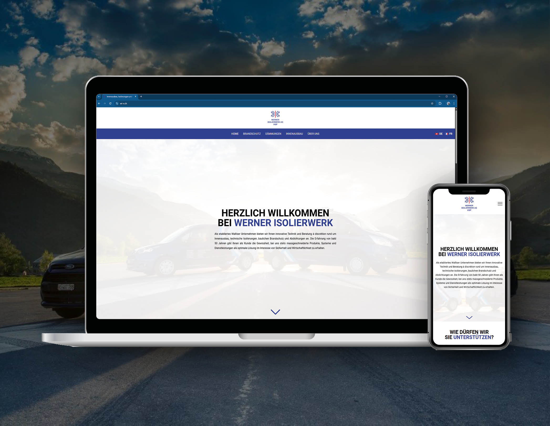 Mockup Website Werner Isolierwerk AG Visp